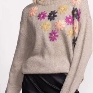 PINK MARTINI Layton Sweater with Embroidered Flowers